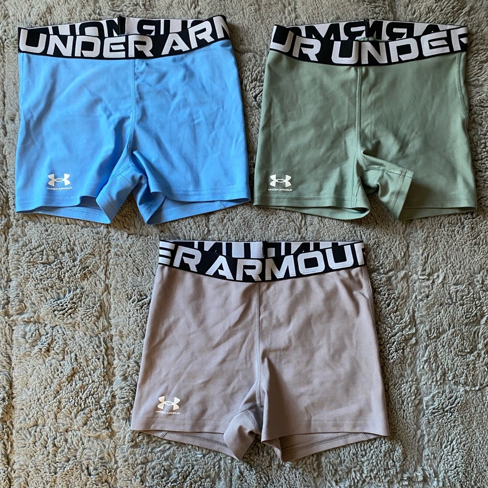 Under Armour Women’s workout shorts - Blue, Green, Gray